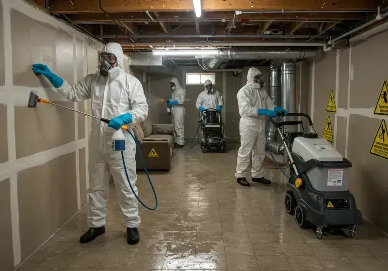 Basement Moisture Removal and Structural Drying process in Buckingham County, VA